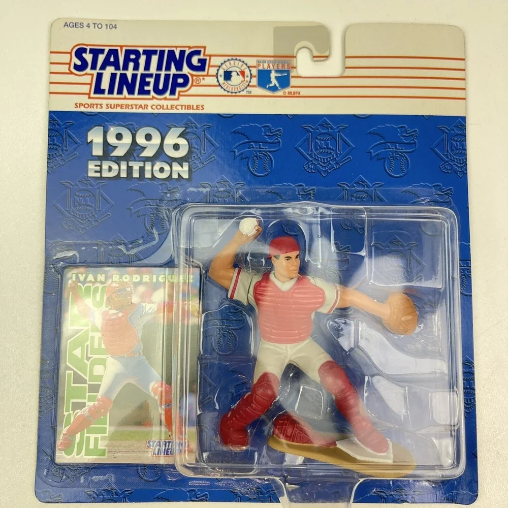 Starting Lineup 1996 Ivan Rodriguez Texas Rangers Action Figure Card
